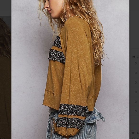 POL “ Dixie “ POL Jersey Top with Balloon Sleeves 66A - Picture 3 of 5